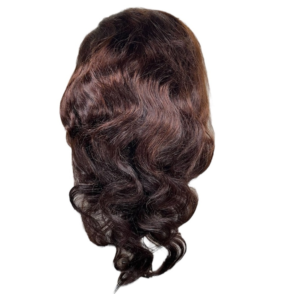 Chocolate Brown Human Hair Body Wave Lace Front 26 Inch Wig